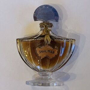 Vintage Shalimar Bottle, 4” high by 3” wide